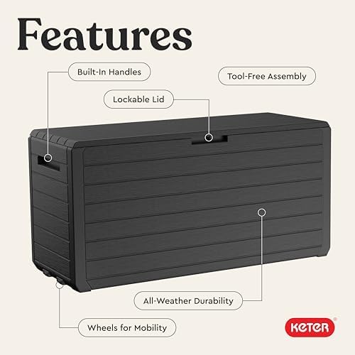 Keter Atlas 70 Gal Outdoor Storage Box for Patio and Pool Accessories - Image 4