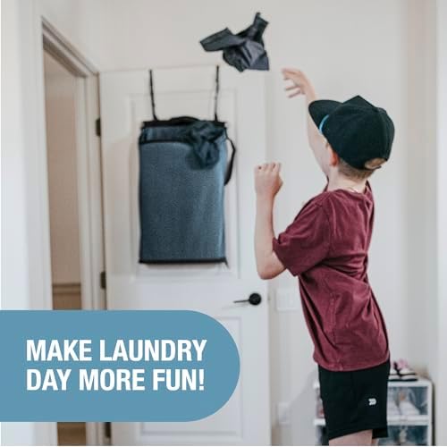 CleverMade Over-the-Door Laundry Hamper, 21.5L Laundry Organizer, Ocean - Image 6