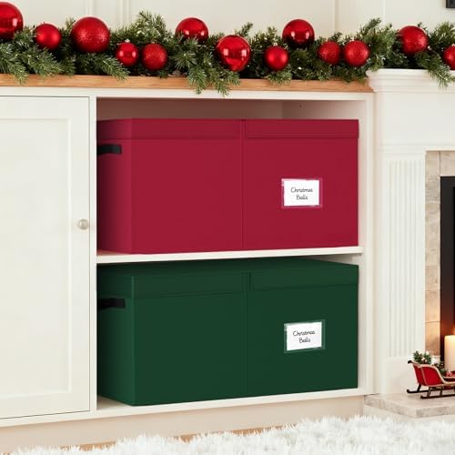 Christmas Ornament Storage Box - Ultra Large Drawer Ornament Organizer with 8 Separate Trays & Adjustable Dividers, Portable Ornaments Box with Cover & Handle for Holiday Decorations(Green) - Image 6