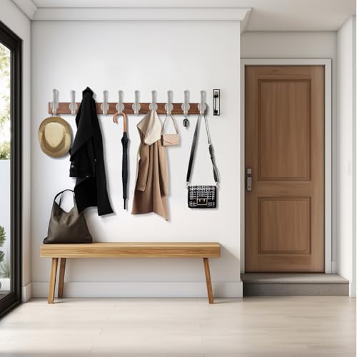 6 Pack Coat Hooks Wall Mount Heavy Duty Utility Retro Double Hooks for Hanging Coats,Hat, Towel, Key, Robe, Scarf, Bag, Cap (Silver) - Image 6