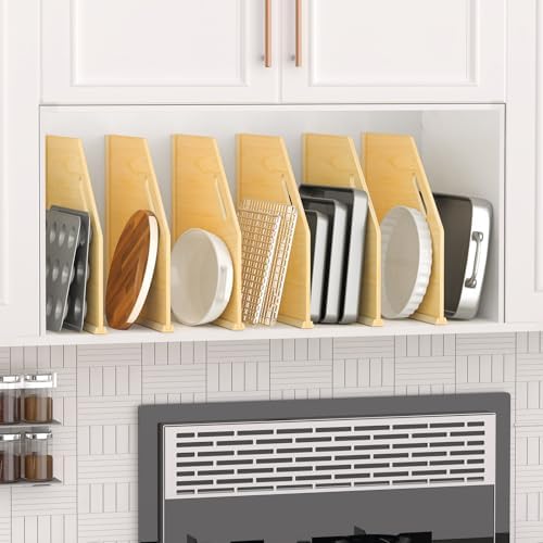 6 Pack Wood Tray Dividers Organizer For Kitchen Cabinet - Image 7