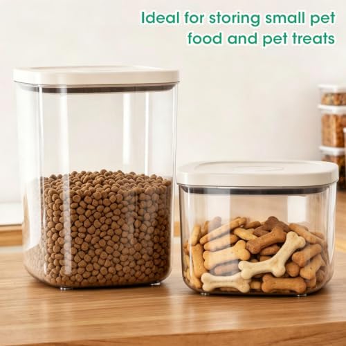 TBMax Dog Cat Food Storage Container 5 Lbs, Stackable Pet Food Dog Treat Container with Pop Up Lids, Airtight Food Storage Bin for Kitchen Organization - Image 4