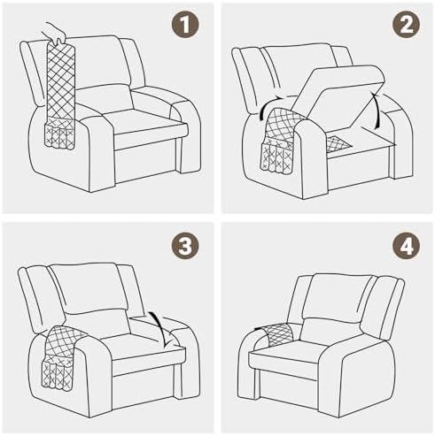 Armchair Caddy & Remote Control Holder for Couch & Recliner | Non-Slip Armrest Organizer with 6 Pockets for TV Remote, Phone, Tablet, Magazine & More, 19 x 35 Inches, Chocolate - Image 2