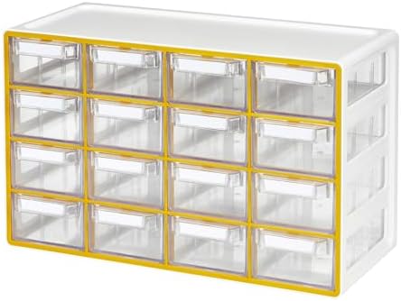 Blue Ginkgo 16-Drawer Storage Cabinet Organizer, Yellow, Made in Korea by BLUEGINKGO