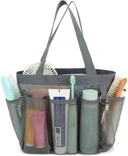 Fammart Mesh Shower Caddy Portable, Shower Bag College Dorm Room Essentials by Fammart