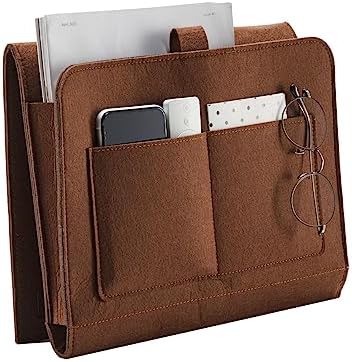 YOUDENOVA Bedside Caddy, Bedside Organizer for Dorm Room, Bunk Bed, Brown by YOUDENOVA