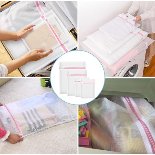 2PCS X-Large Heavy-Duty Mesh Laundry Bag: Ideal for Bulky Items - Wash & Store Down Jackets, Sheets, Sweaters | Multi-Purpose Lingerie Washing Bag for Delicates & Travel Storage,24X24’+20X24’ - Image 5