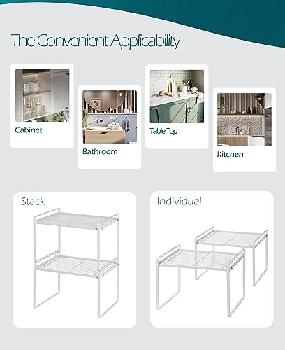 Shantton Cabinet Shelf Organizer, Pantry Shelf Rack, White 13.1x10.6x9.5 - Image 4