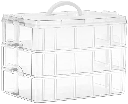 Sooyee 3-Tier Stackable Craft Organizers and Storage Box, Clear by Sooyee