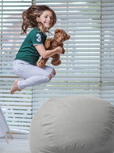 WEKAPO Stuffed Animal Storage Bean Bag Chair Cover for Kids - Image 5