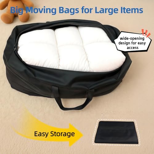 150L Duffle Bag for Travel, Large Christmas Tree Storage Bag with Zipper, 600D Waterproof Fabric Large Capacity Luggage Storage Tote for Moving Traveling Camping Gear Outdoor Sport, Black - Image 3