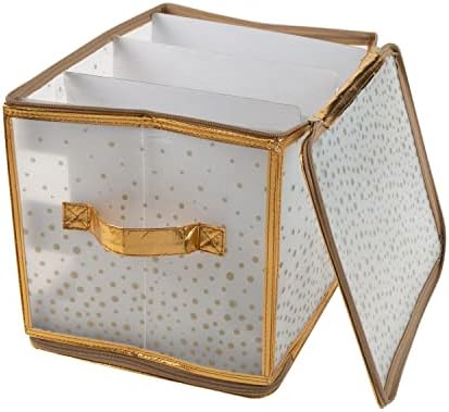 Simplify Holiday Light Organizer Box | Holds 500 Lights | Christmas Storage | Tree String Lights | 5 Divider Reels | Collapsible | Ultra Zip | Gold - Image 6
