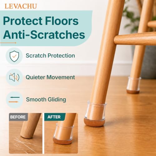 24 Pack Chair Leg Floor Protectors, Chair Leg Caps Round S - Image 2