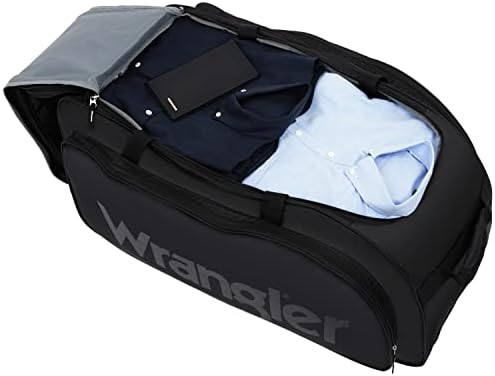 Wrangler Wesley Rolling Duffel Bag, Black, Large 30-Inch - Image 5