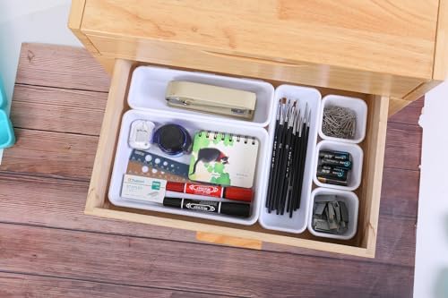 Kutesna 15PCS Interlocking Drawer Organizer, Plastic Desk Organizer Set - Image 5