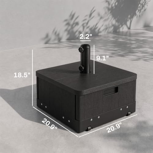 Outsunny 2-in-1 Outdoor Umbrella Base, Planter Box, 175 lbs. Capacity Black - Image 3