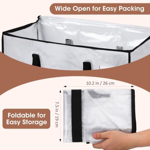 6Pcs Heavy Duty Extra Large Moving Bags Multicolor Storage Totes Fold Flat - Image 3