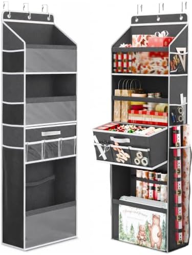 WERNNSAI Wrapping Paper Storage with Removable Drawer & Side Pockets by WERNNSAI