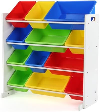 Humble Crew Kids Toy Organizer with 12 Bins, 4 Tier Storage for Playroom by HumbleCrew
