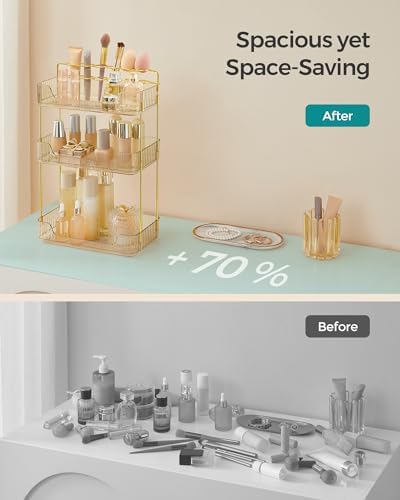 SONGMICS 3-Tier Makeup Organizer, Square, Customizable - Image 4