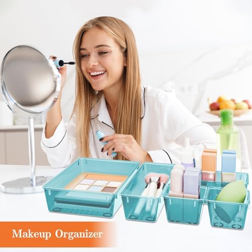 SpaceHacks 25 PCS Plastic Drawer Organizer, 4-Size Versatile Organizer Trays & storage Bins - Image 5