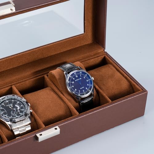 ProCase Watch Box, 6 Slot Mens Watch Display Case, Espresso - Image 3