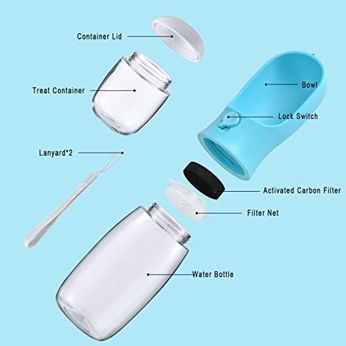 Cibaabo Dog Water Bottle Portable with Food Container & Filter for Travel - Image 3