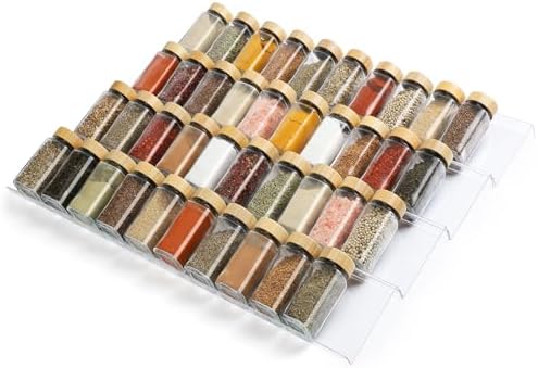 Spice Drawer Organizer 4 Tier, Acrylic Seasoning Organizer Rack, Small by Suneerplay