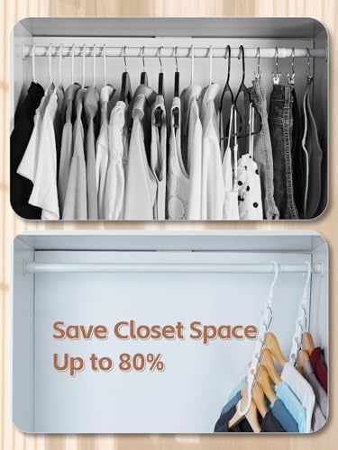 HOUSE DAY White Magic Space Saving Hangers, Premium Smart Hanger Organizer - Image 3
