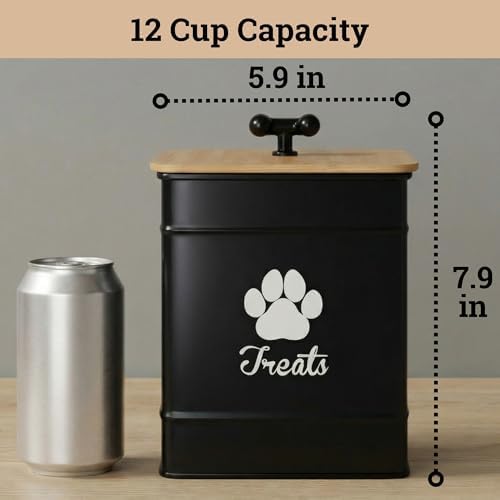 Dog Treat Container Airtight, 6"W x 8"H, Powder Coated, 12 Cup Capacity - Image 6