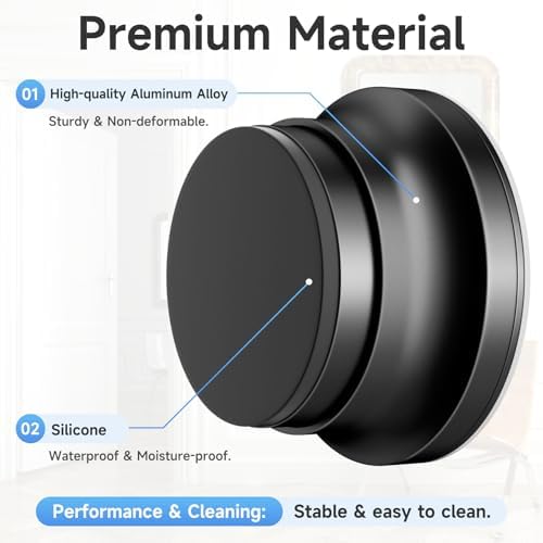 6PCS Door Stoppers for Wall, 1.65 in Door Knob Wall Protector, Black - Image 6