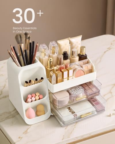 SONGMICS Makeup Organizer, Cosmetic Display Case with 2 Drawers - Image 3
