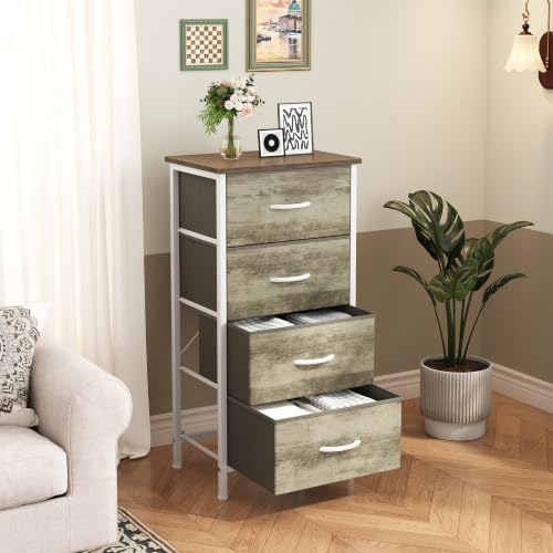 Sweetcrispy 4 Drawer Dresser, Tall Storage Cabinet for Bedroom and Closet - Image 4