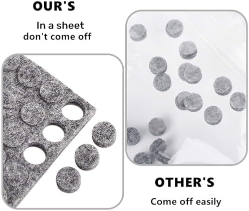 Felt Cabinet Door Bumpers-Small Felt Pads for Cabinet Doors, 3/8" Diameter 100PCS, 5mm Thick Self Adhesive Gray - Image 3