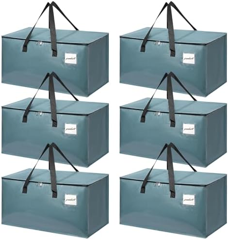 Moving Bags Heavy Duty Steel Blue – Large Packing Bags for Moving, Extra Large Storage Totes with Zippers and Handles by TIIOCTI