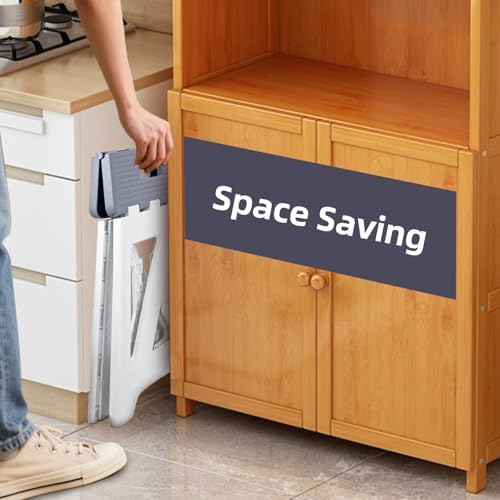 Foldable Step Stool (1 Pack), 12.9” Tall up to 300 lb Sturdy Plastic Folding Step Stool for Adults Kitchen Bathroom, Portable Small Stool Travel Foot Stool, Folding Stool for Home & Outdoor Use Gray - Image 6