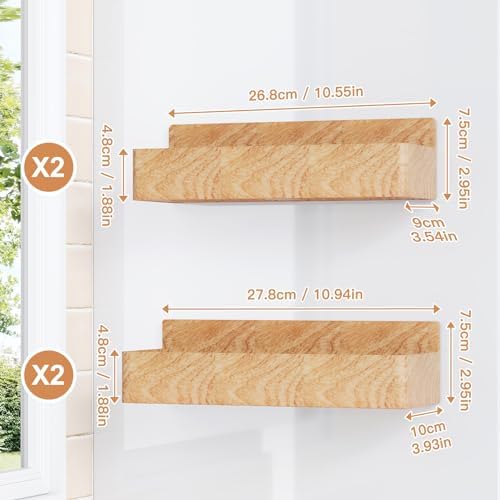 Mystozer Magnetic Spice Rack for Refrigerator Woodgrain, 4 Pack - Image 3