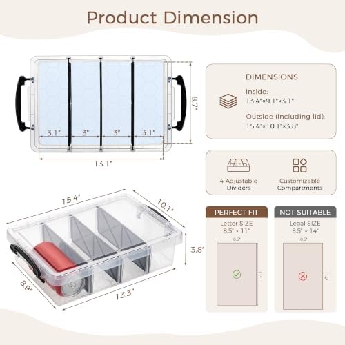 Citylife 2PC Storage Bins with Lids, Storage Box with Dividers - Image 4