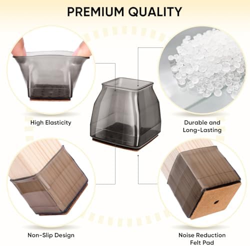 BALEINE 32PCS Silicone Chair Leg Floor Protectors for Hardwood Floors - Image 2