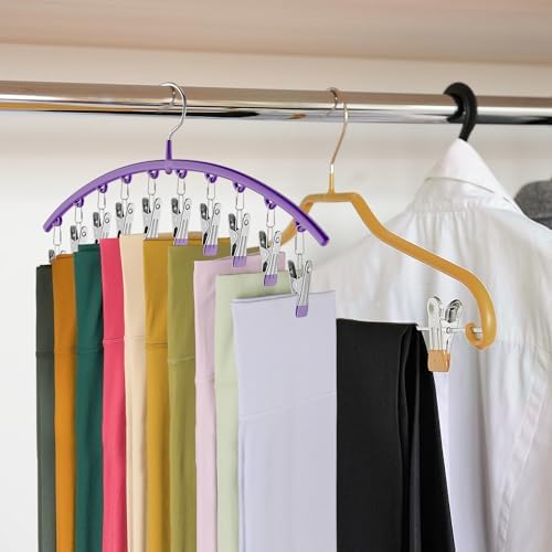 Volnamal Legging Organizer for Closet,2 Pack Metal Yoga Pants Hanger-Purple - Image 6