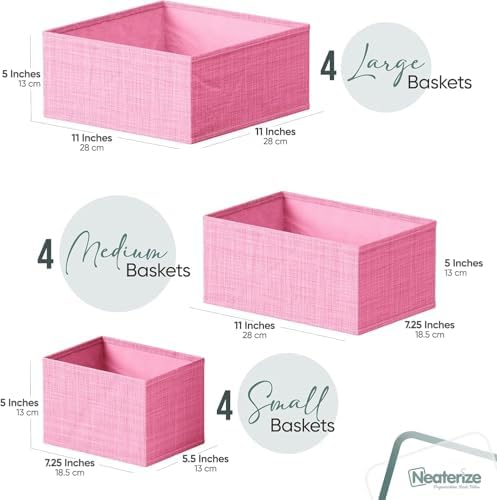 Drawer Organizer Set of 12 Pink - Nursery, Bedroom, Closet Organizer & Storage - Image 2