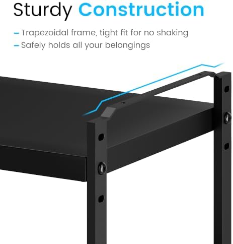 Cawukege Expandable Cabinet Organizer Shelf, Metal Countertop Storage Shelves, Heavy Duty Adjustable Spice Rack Stackable for Kitchen Pantry Storage Rack (Black, 1 Pack: 14.2-24.8"L x 7.87"W x 8.66"H) - Image 3