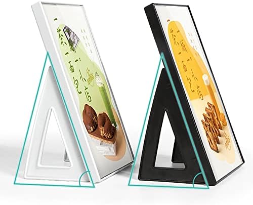 ABS Plastic Sign Holder，Menu Displays L Shape Sign Stand Vertical/Horizontal Use (Black A4 210×297mm/8.27×11.69inches)