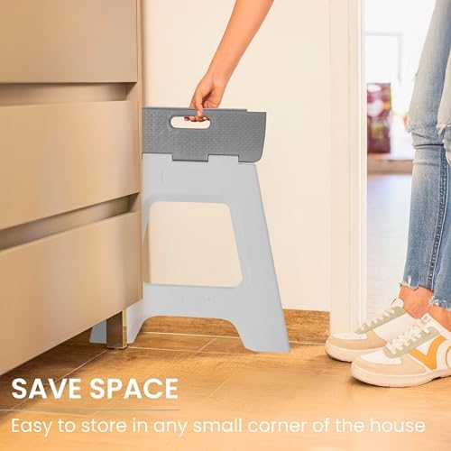Vigar Compact Foldable Step Stool for Adults 16-Inch Gray - Image 6
