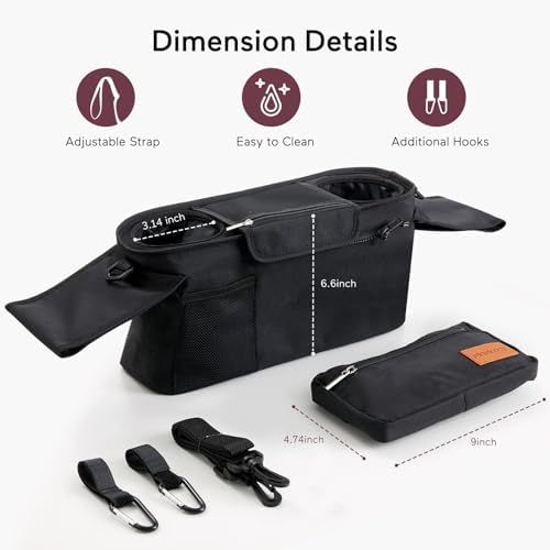 Momcozy Universal Stroller Organizer with Insulated Cup Holder - Image 5