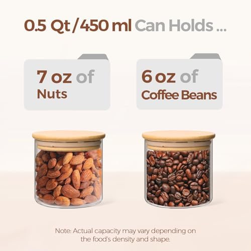 ComSaf Glass Storage Containers with Lids 0.5 Qt, 9 Pack Small Glass Jars - Image 3