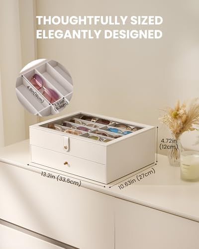 Lolalet 10/20 Slots Sunglasses Organizer with Slim Clear Lid - Image 4