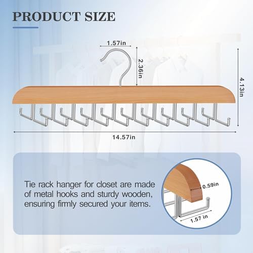 Tie Rack Hanger for Closet,2 Blet Organizer for Men with 20 Foldable Hooks - Image 5