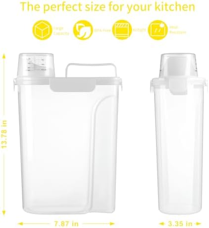 Rice Container,Rice Storage Container,5L,5.2Qt Tcereal Storage Container - Image 3