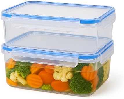 Tribello 115 oz Large Airtight Food Storage Containers with SnapTight Lids – Clear, Stackable, BPA-Free Meal Prep Containers for Kitchen, Freezer & Pantry – 2-Pack by Tribello